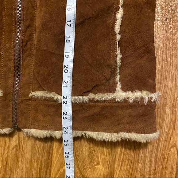Vintage Wilsons Leather Jacket‎ Women Medium Brown Suede Faux Fur Coat Lined - Picture 4 of 6
